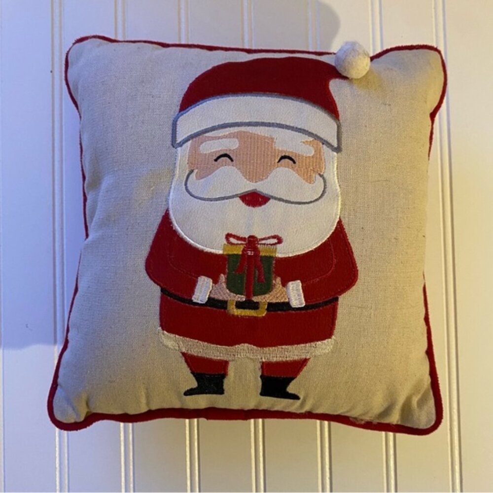 Festive Santa Claus Holiday Pillow